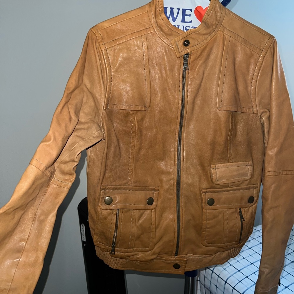 Vintage Banana Republic Genuine Lined Leather Jacket!